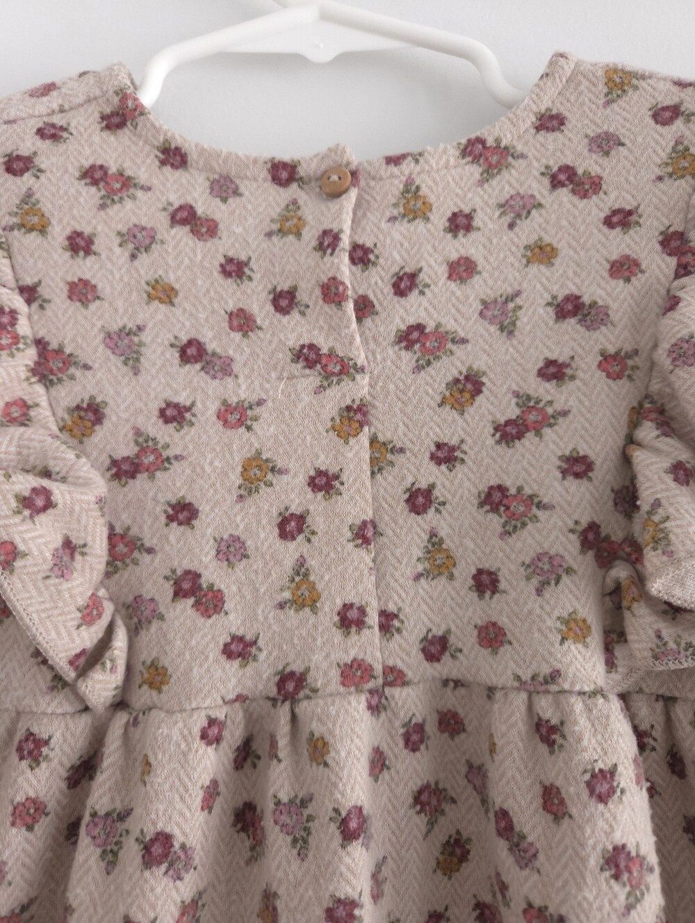 Zara Girls Floral Print Herringbone Dress size 3-4 Years - Picture 6 of 16
